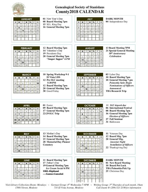 Stanislaus Court Calendar